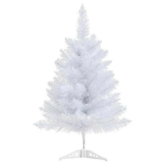 24-Inch Artificial High-Density Christmas Tree, White Simulation Pine for Holiday Decorations, Festive Setup for Home and Party Scenes,White