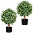 thumbnail image 1 of 24 Inch Artificial Topiary Boxwood Ball Trees Outdoor, UV Resistant Faux Boxwood Topiary, Fake Potted Shrubs Evergreen for Front Door Porch Patio Balcony Home Decoration, 1 of 4