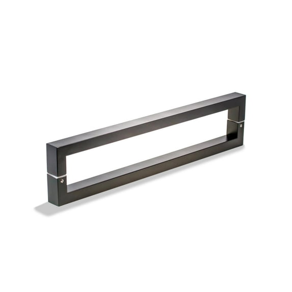 24 Inch Back-to-Back Modern Stainless Steel Front Door Handles Matte Black Painted Finish, Push Pull Door Handle Set for Interior Exterior Glass Wooden Fiberglass Doors Barn Doors, Rectangle Bar