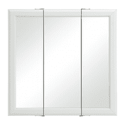 Design House 24" Wood Tri-View Wall Mount Bathroom Medicine Cabinet, White