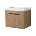 thumbnail image 1 of 24 Inch Bathroom Vanity with Resin Basin, Soft-Close Doors and Built-In Storage Cabinet for Compact Spaces (Knock-Down Assembly Design), 1 of 9