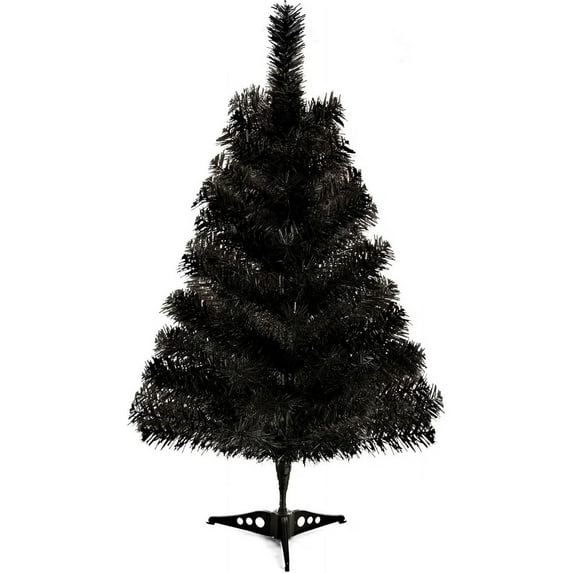 24-Inch Black Christmas Desktop Tree with 70 Tips for Holiday Memories and Decorations, Perfect as Festive Home and Winter Scenes-black