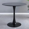 thumbnail image 1 of 24 Inch,Black Round Table, Modern Dining Table, MDF Top and Steel Base Tulip Round Kitchen Table, 1 of 8