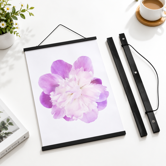24 Inch Black Wooden Magnetic Poster Frame for 24x36, 24x30 and Other 24 Inch Wide Prints