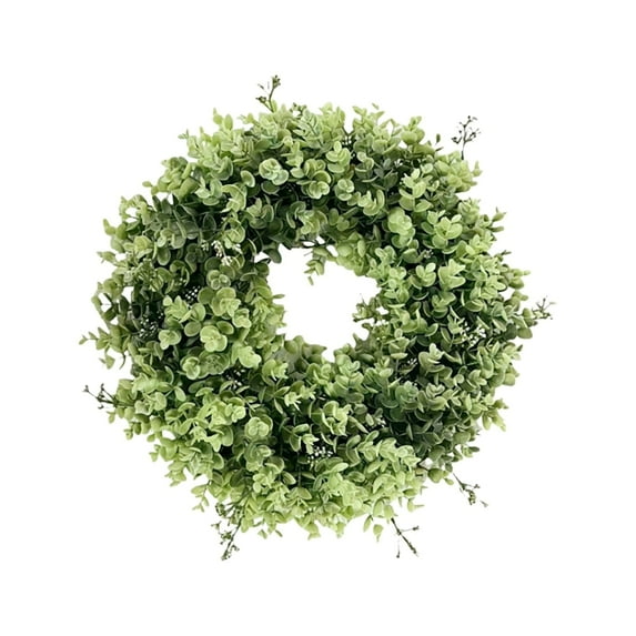 17 Inch Boxwood Wreath,Artificial Green Wreath for Front Door,Year-Round Farmhouse Decor,Indoor Outdoor Wedding,St.Patrick's Day,Spring Summer Home Decoration