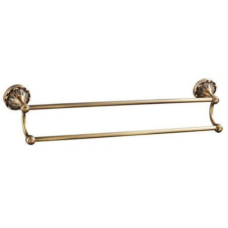 24 Inch Brass Bathroom Towel Racks with Hooks 2 Bars Towel Racks Hangers