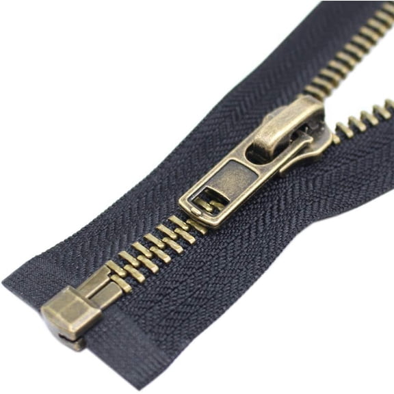 24 Inch Bronze 8 Gauge Metal Zipper Y-Type Teeth Heavy Duty Breakaway Jacket Zipper Jacket Coat Sewing Accessories