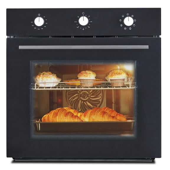 24 Inch Built-in Stainless Steel Single Wall Convection Oven, 2.5Cu.ft 8 Cooking Functions Home Electric Oven
