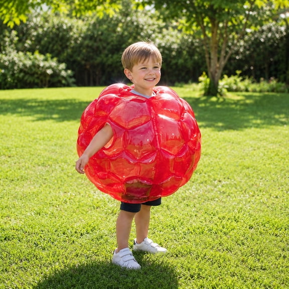 24 Inch Bumper Ball 1 Pack, PVC Inflatable Sumo Ball for Kids and Adults, Wearable Body Bubble Soccer, Giant Human Hamster Knocker Ball for Backyard Games, Red