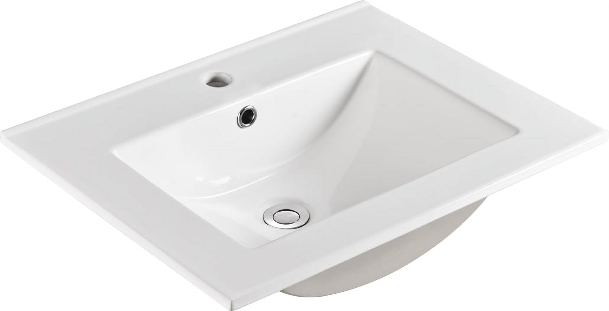 24 Inch Ceramic Sink for Kitchen Bathroom, White