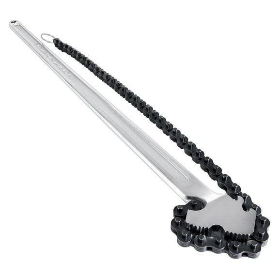 24 inch Chain Wrench - Heavy Duty Carbon Steel Pipe Wrench - 6.7 inch Capacity - Filter Strap Wrench for Plumbing & Pipe Repair