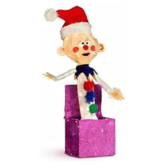 24-Inch Charlie in the Box Christmas Yard Decoration, 35 Lights, Pre-Lit Rudolph Misfit Toys, Indoor Outdoor Holiday Decor