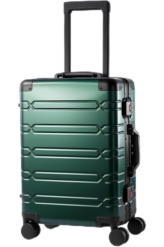24 Inch Check In Luggage Hard Shell Suitcases with Spinner Wheels and TSA Lock, Checked Medium Suitcase (Dark Green)