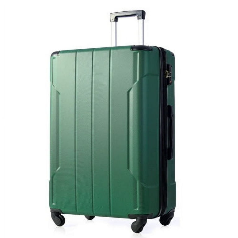 24 Inch Checked Luggage ABS PC Lightweight Hardshell Suitcase with TSA Lock Spinner Silent Wheels Medium Size with 65L Capacity Convenient for Trips Green Walmart