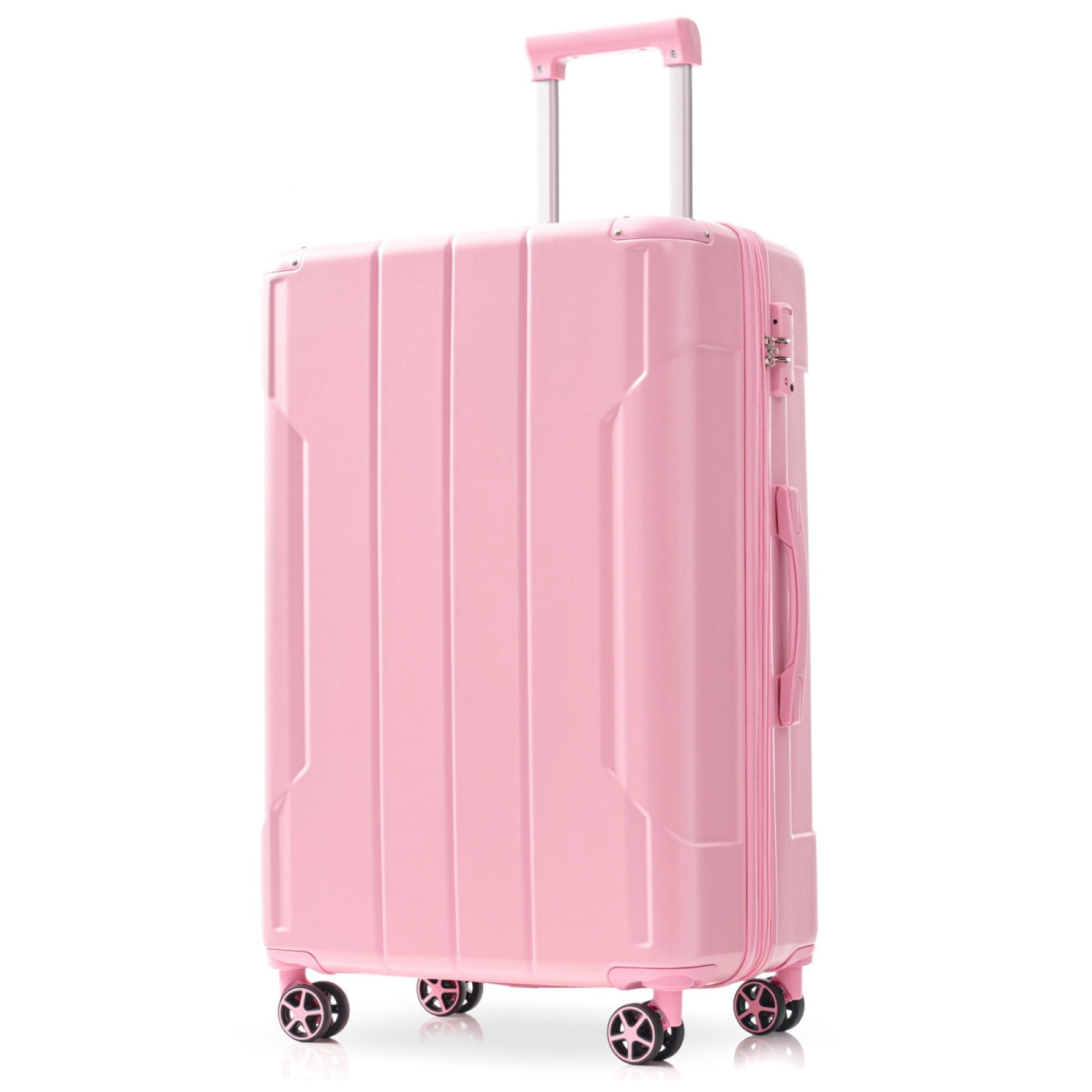 24 Inch Checked Luggage, ABS+PC Lightweight&nbsp;Hardshell Suitcase with TSA Lock & Spinner Silent Wheels, Medium Size with 65L Capacity, Convenient for Trips, White
