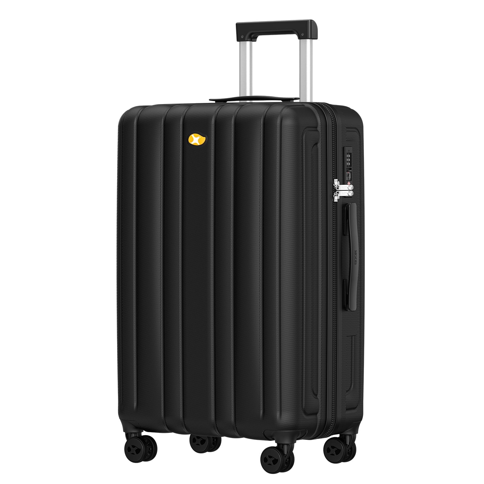 24 Inch Checked Luggage Airline Approved, Frosted Hardside Suitcase with 360° Spinner Wheels & TSA Lock, Hard Shell PC Lightweight Suitcase for Travel with Aluminum Handle