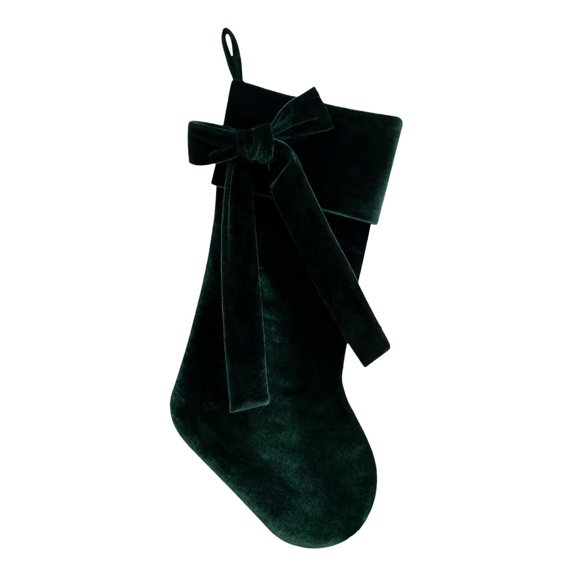 24 Inch Christmas Stocking with Golden Bells, Holiday Decor for Mantel, Festive Accent