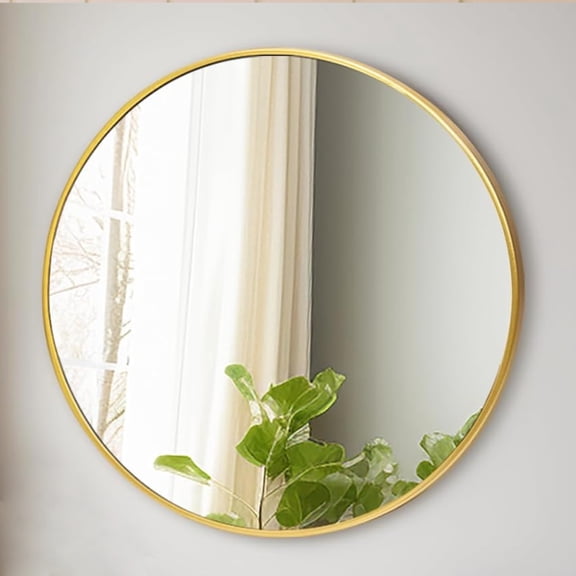 24 Inch Circle Wall Mirror, Gold Metal Frame Vanity Mirror for Bathroom/bedroom/Living Room/Entryway