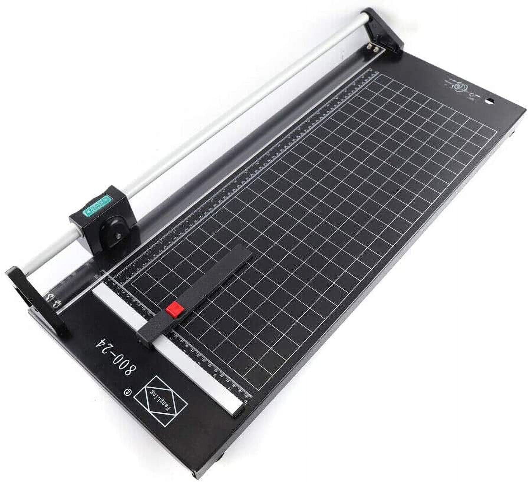 24 Inch Commercial Manual Precision Rotary Paper Trimmer Cutter,Heavy Duty,Smart Cut for Photo Paper, Film, Art Paper Jam, Office Paper, Thin Plastic Soft Board, PVC,Cutting Table 80x31.5cm