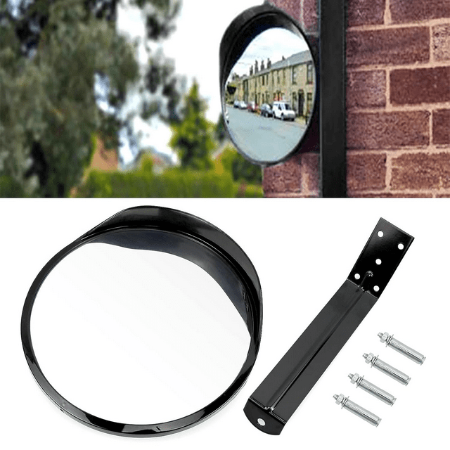 24 Inch Convex Mirror Outdoor with Adjustable Wall Fixing Bracket,Driveway Mirror,Blindspot