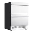 thumbnail image 1 of 24 Inch Under Counter Double Drawer Fridge,Weather Proof Stainless Steel Outdoor Beverage Refrigerator for Patio, Built-in Beverage Fridge for Home & Commercial Use,Stainless Steel 95 Can Capacity, 1 of 8