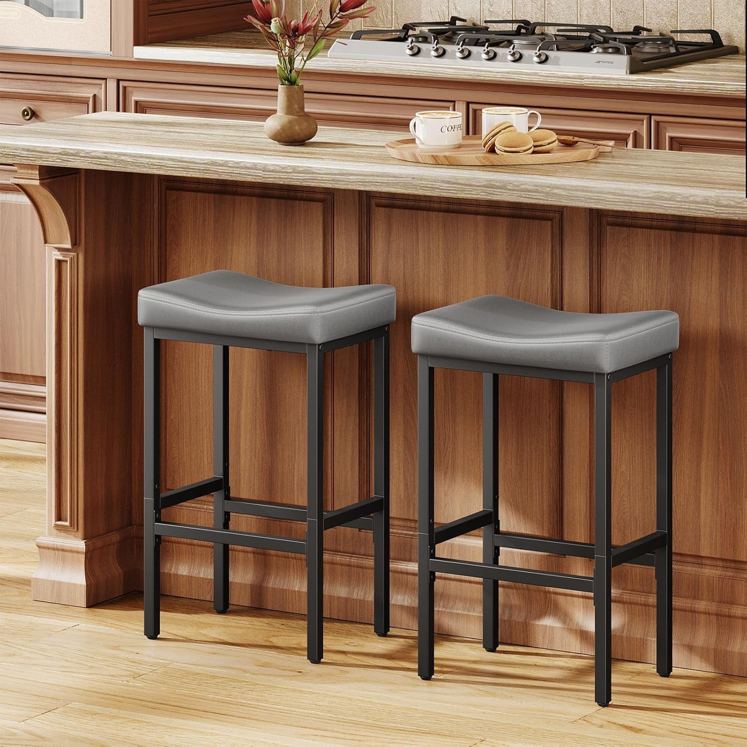 Compac Bar Stool 24 Inch Counter Height Bar Stools Set of 2, Compact Counter Stools for ...