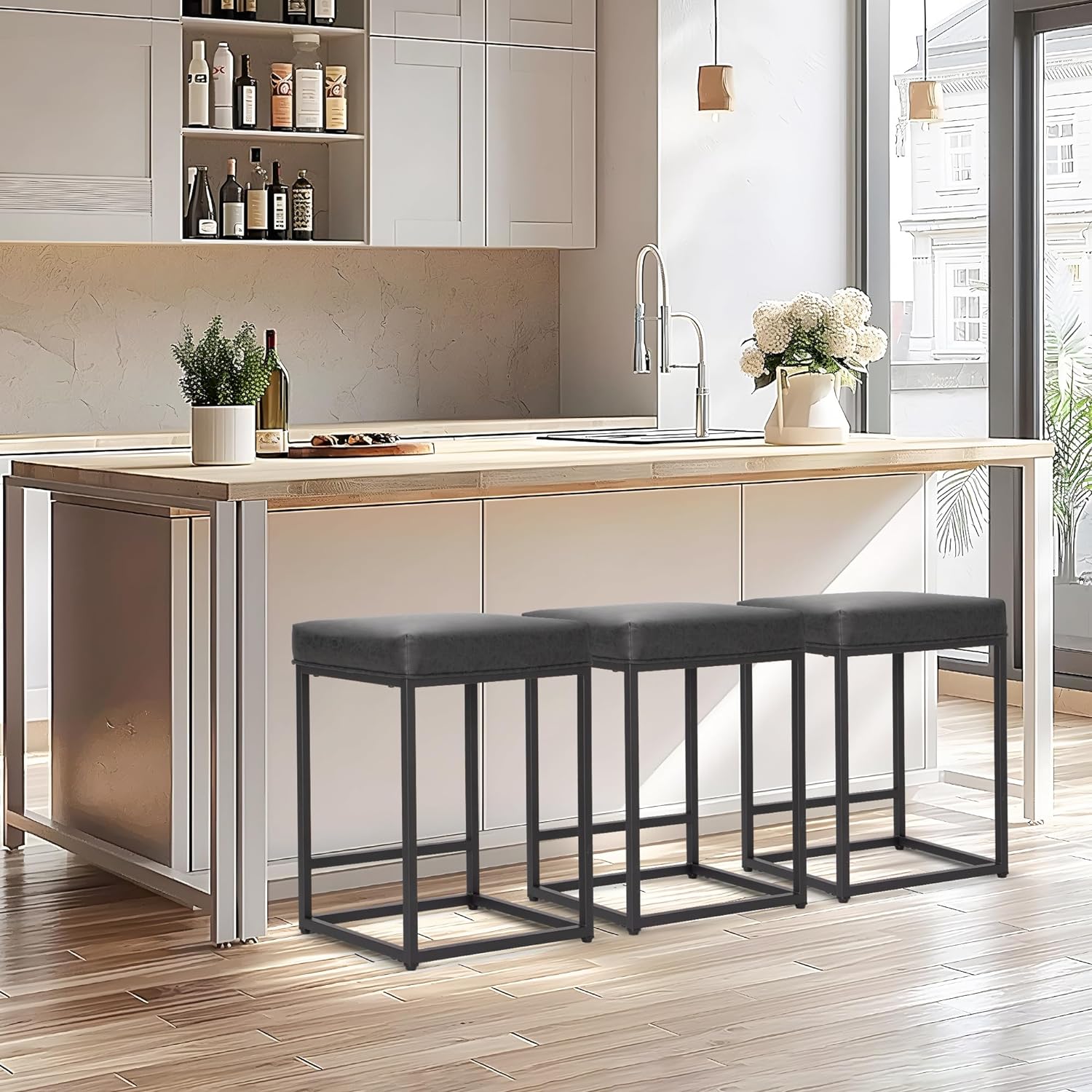 24 Inch Counter Height Bar Stools Upholstered Bar Stools for Kitchen