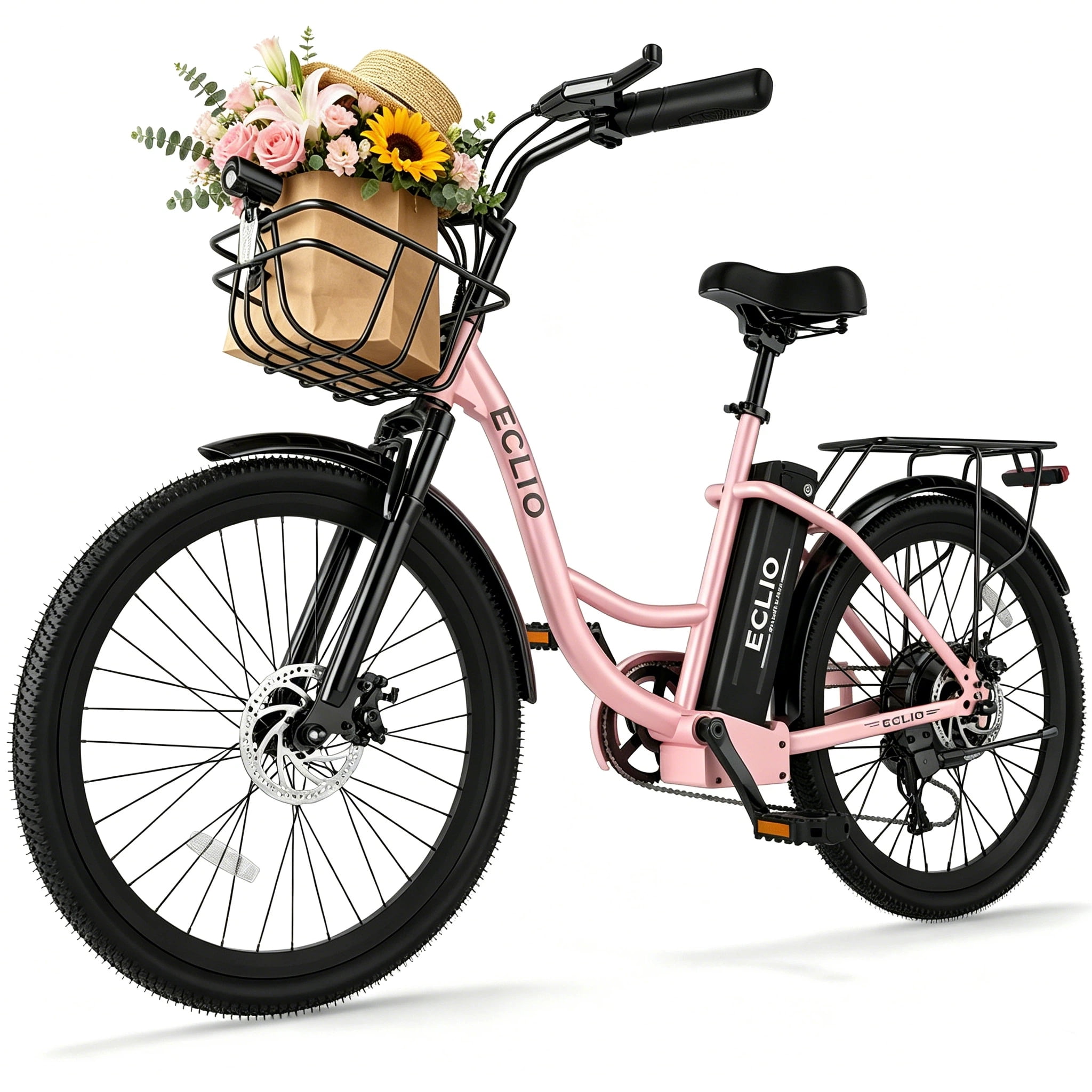 24 Inch Cruiser Electric Bike, E-Bike for Adults with 48V 13AH Removable Battery, Step Through Ebike for Women Men,City Electric Bicycle,for City Commute
