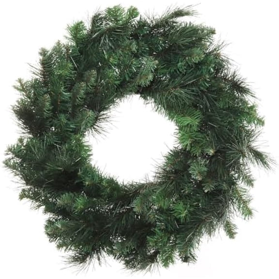 24-Inch Deluxe Evergreen Double-Sided Wreath | Pack of 1 | 150 Tips | Realistic Artificial Large Christmas Wreath | Front Door & Holiday Xmas Decor | Indoor & Outdoor Use