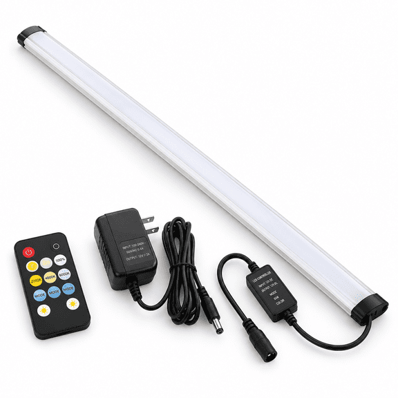 24 Inch Dimmable Under Cabinet LED Light Bar with Remote Control for Desk Counter Closet