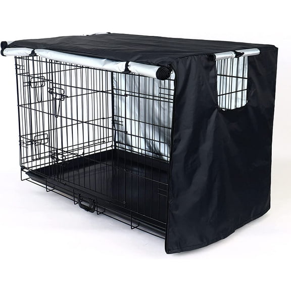 24 Inch Dog Crate Cover, Black Kennel Cover for Pet Privacy and Comfort