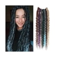 thumbnail image 1 of 24 Inch Dreadlocks Extensions 5 Strands Handmade Soft Dreads Locks Crochet Braids Synthetic Double Ended Curly Hair Extensions, 1 of 7