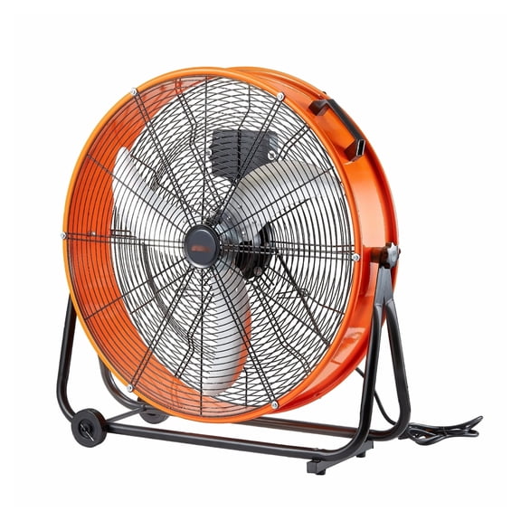 24 Inch Drum Fan Industrial High Velocity - 3 Speed, Timer, Warehouse Floor Fan