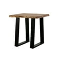 thumbnail image 1 of 24 Inch End Table, Rustic Style, Brown Acacia Wood Top, Tall Metal Base- Saltoro Sherpi, 1 of 5