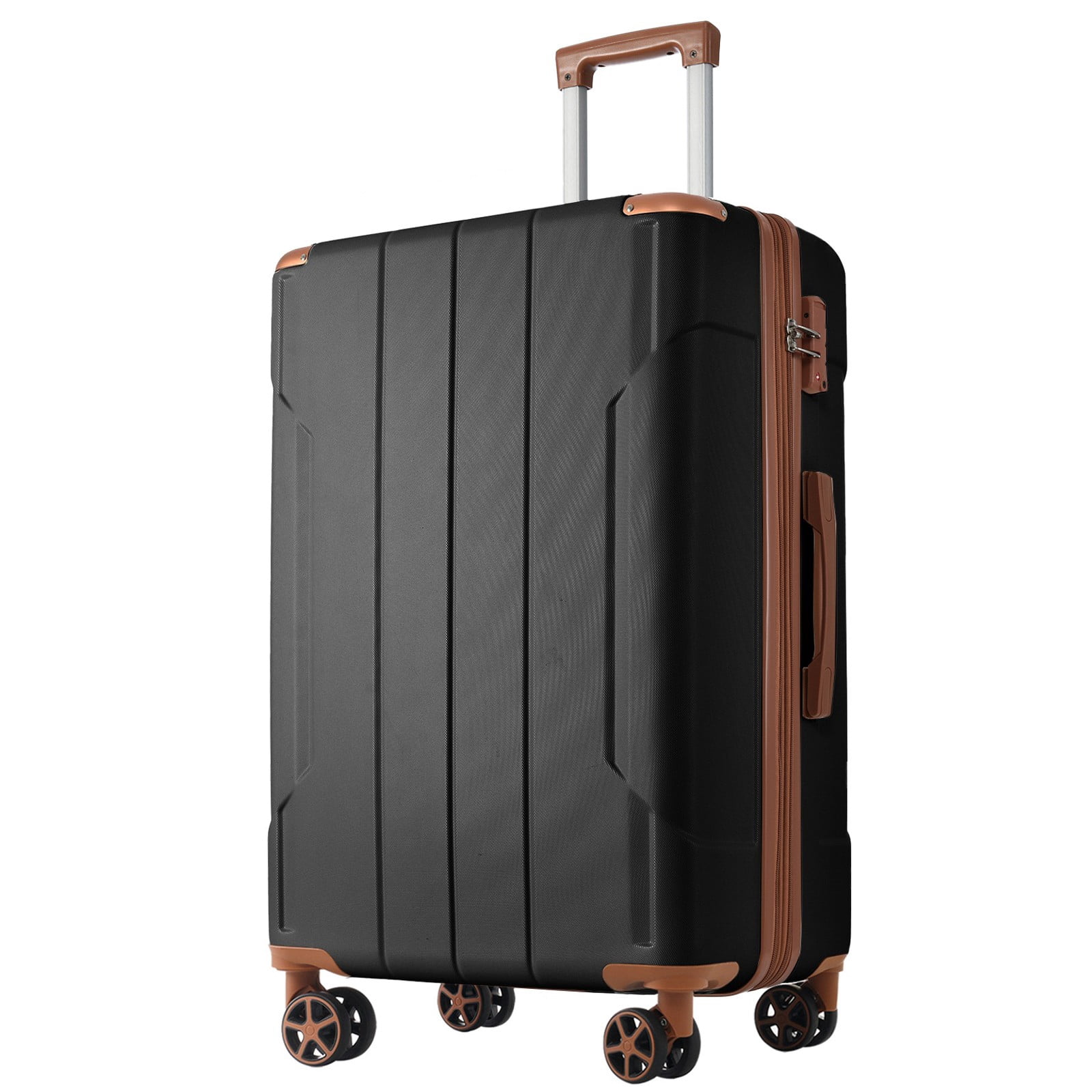 24 Inch Expandable Hardshell Luggage, Lightweight ABS Checked Suitcase with Double Spinner Wheels, 3-Level Telescopic Handle & TSA Lock