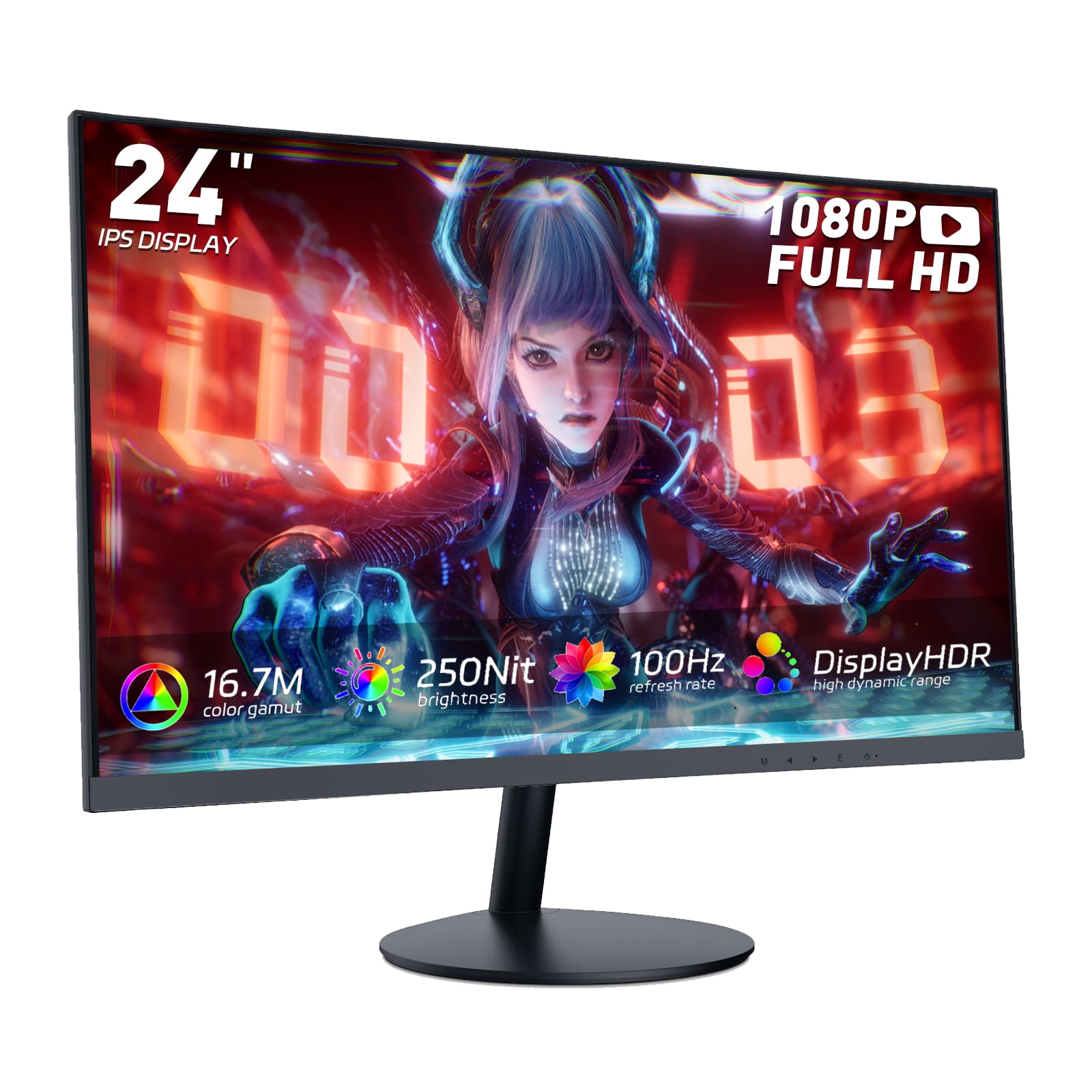24 inch FHD 1080P Monitor – 100Hz Eye-Care Display, 3ms Rapid Response, AMD FreeSync Smooth Gameplay, Frameless Design, HDMI/DP Connectivity