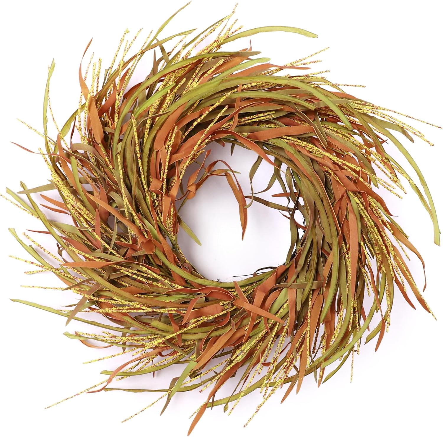 24 Inch Fall Wreath for Front Door Harvest Wreaths with Wheat Leaves ...