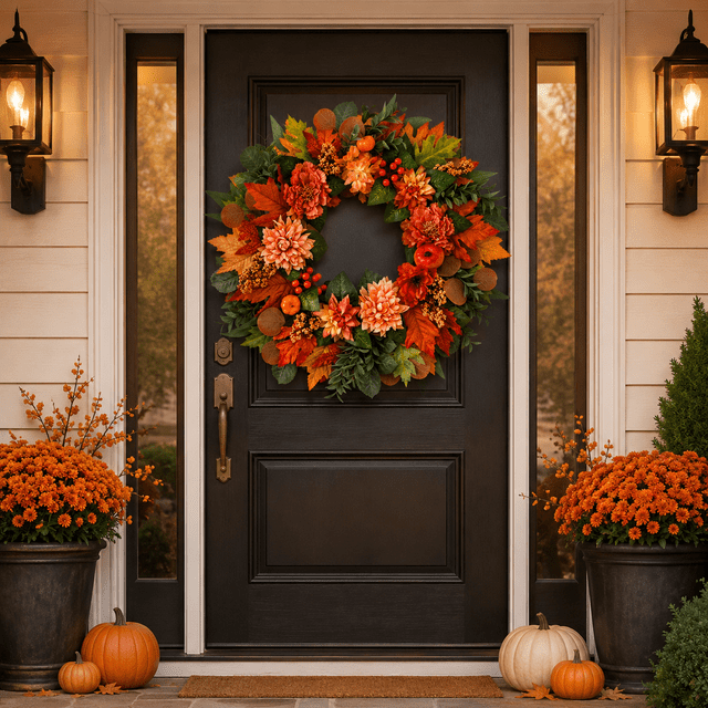24 Inch Fall Wreaths for Front Door– Autumn Harvest Wreath Indoor ...