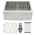 thumbnail image 1 of 24 Inch Farmhouse Kitchen Sink,Stainless Steel Kitchen Sink with Stainless Steel Dish Drid,Drain Assembly and Drying Rack,Brushed Nickel, 1 of 8