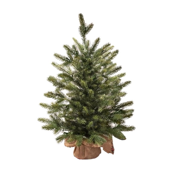 24-Inch Flame Retardant Artificial Christmas Tree with Realistic Branches for Safe Holiday Decorating in Homes Offices and Seasonal Celebrations