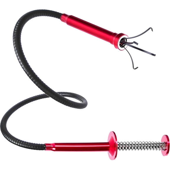 24 Inch Flexible Grabber Reacher Tool, Magnetic Pickup Stick with 4-Claw Gripper & Spring Handle, for Bathroom Kitchen Drain Engine Sewer