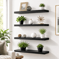 24 Inch Floating Shelves For Wall Rustic Black Wood Bedroom Set Of 4 ...