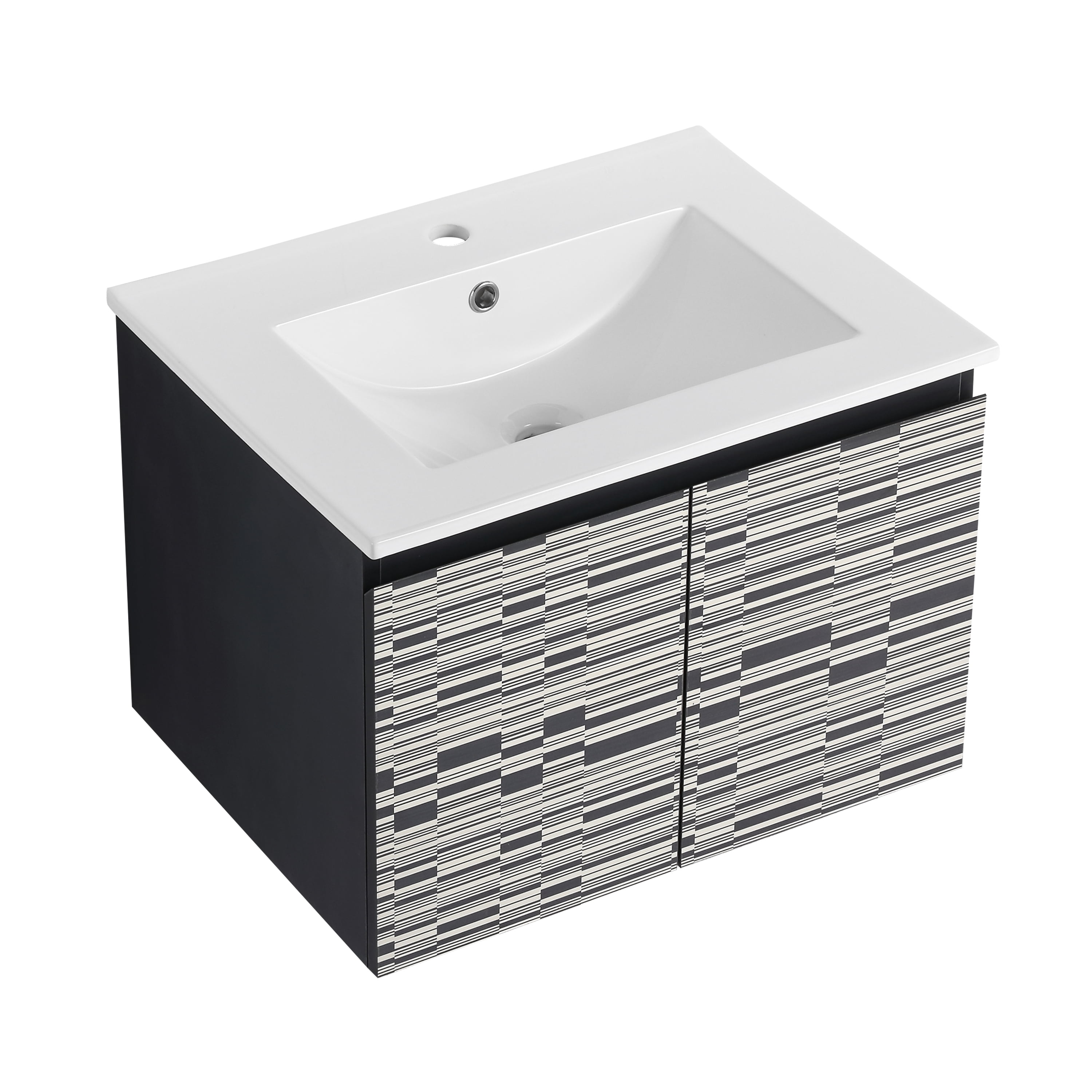 24 Inch Floating WallMounted Bathroom Vanity With Ceramics