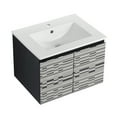 24 Inch Floating WallMounted Bathroom Vanity With Ceramics