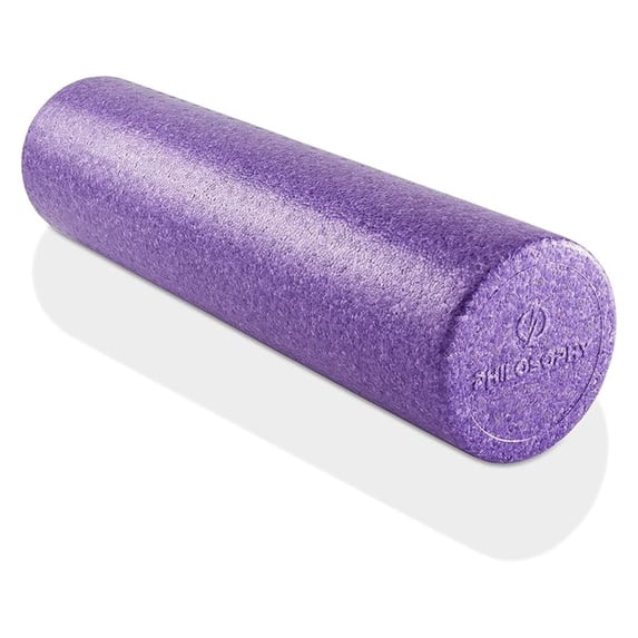 24 Inch Foam Roller - High Density Round Roller for Muscle Recovery, Physical Therapy, Yoga, Pilates - Deep Tissue Massage & Exercise - Black