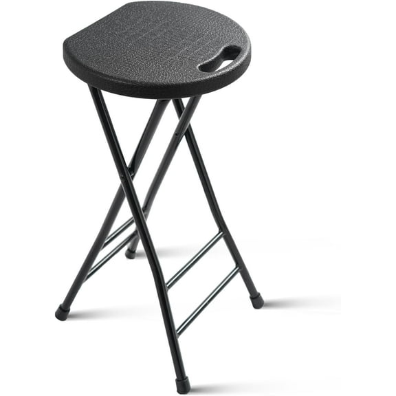24-Inch Folding Stool with Handle, Folding Bar Stool with Non-Slip Feet,Folding Chair,Indoor and Outdoor Foldable Stool for Adults,600 lbs Capacity,Kitchen,Game Room(13"×11.5"×24")
