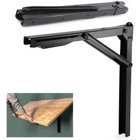 24 Inch Folding Wall Mounted Shelf Brackets, 2 Pack, Heavy Duty Steel