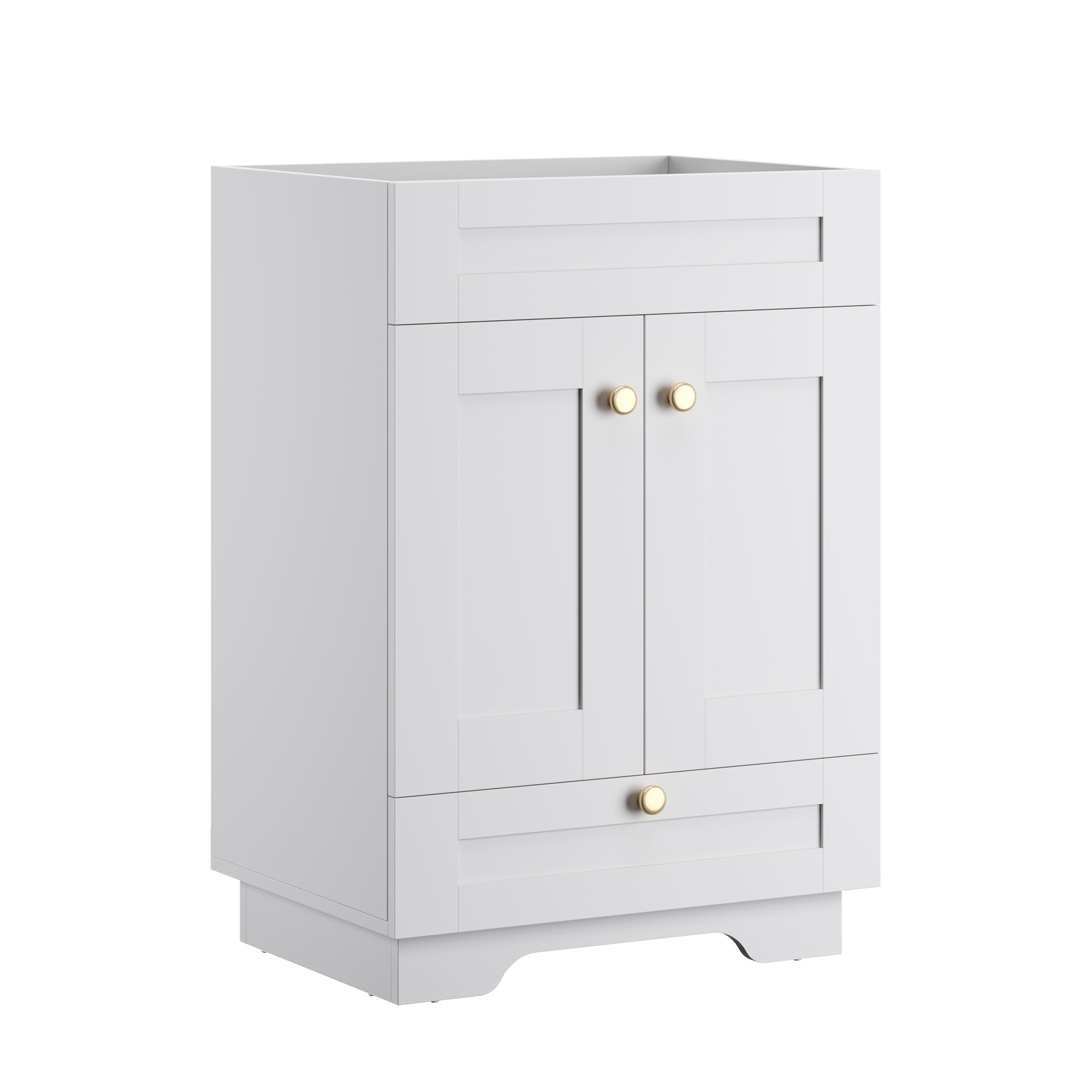 24 Inch Free-standing Single Bathroom Vanity Cabinet Base Only, White ...