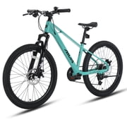 24 Inch Front Suspension Mountain Bicycle, Magnesium Frame Mountain Bikes,Outdoor Cycling Bike with 7 Speeds