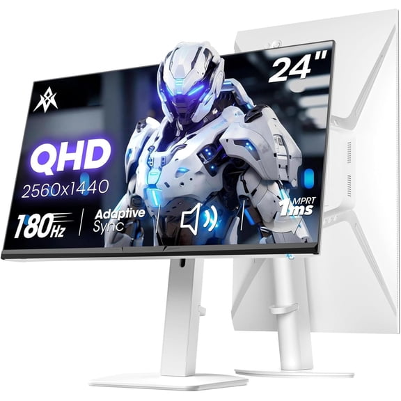 24 Inch Gaming  180Hz QHD  2560 x1440p , 1ms G-SYNC Compatible,Built-in Speakers,96% DCI-P3,HDR10, Height Adjustable, IPS  with  2.0 x 2 & DP 1.4 x 2, AMZG24F6Q